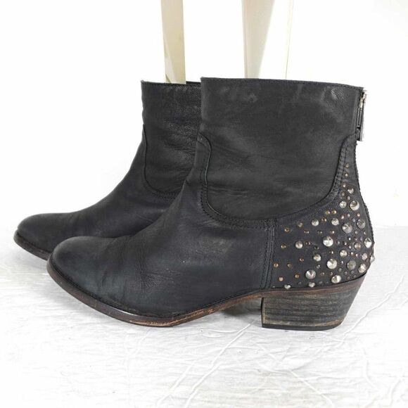 ZADIG & VOLTAIRE Women’s EU40 US 9-9,5 Black Leather Studded Ankle Boots - Picture 2 of 12